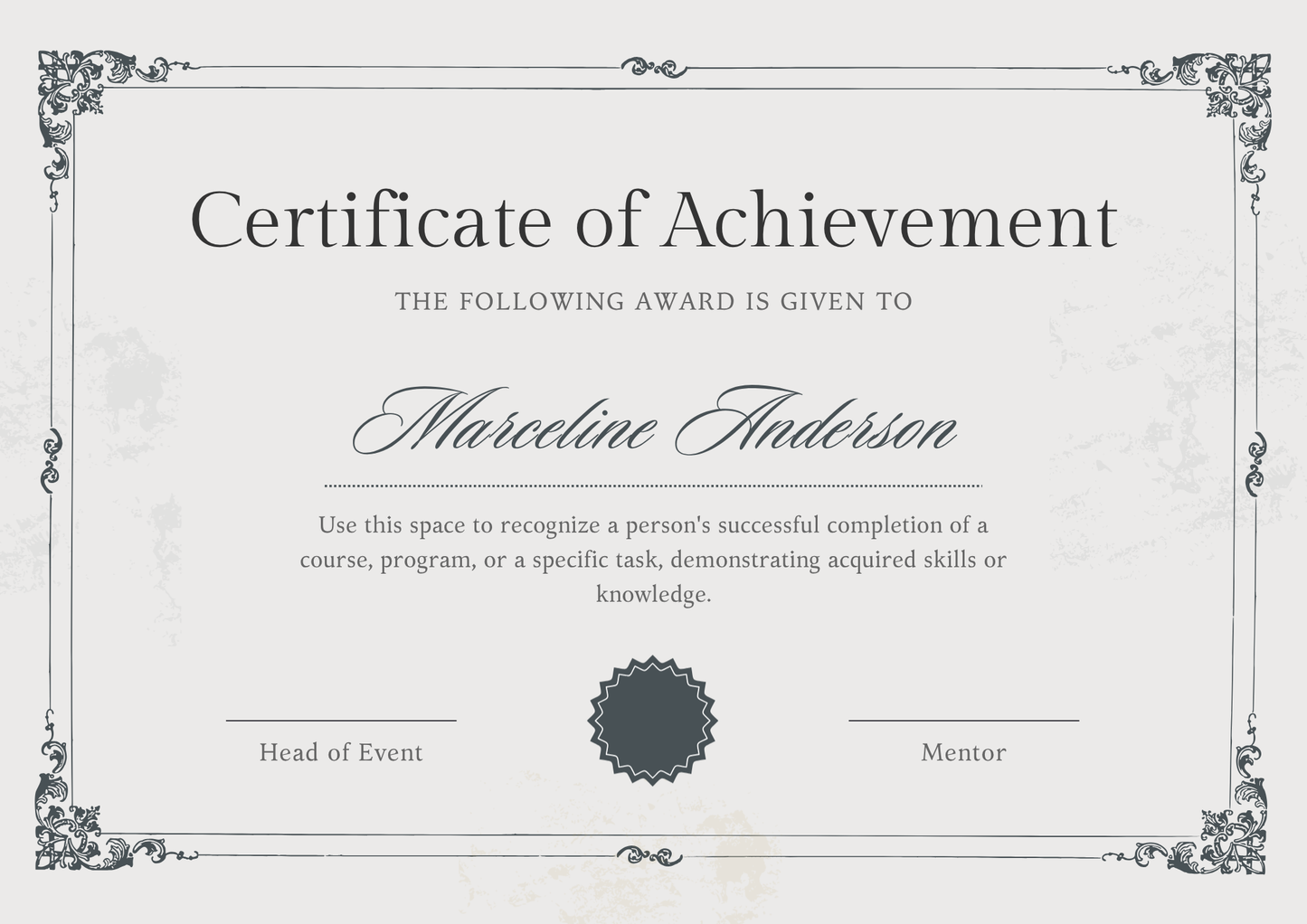 Certificate of Achievement