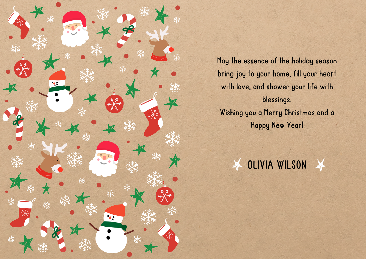 Kraft Style Christmas Card