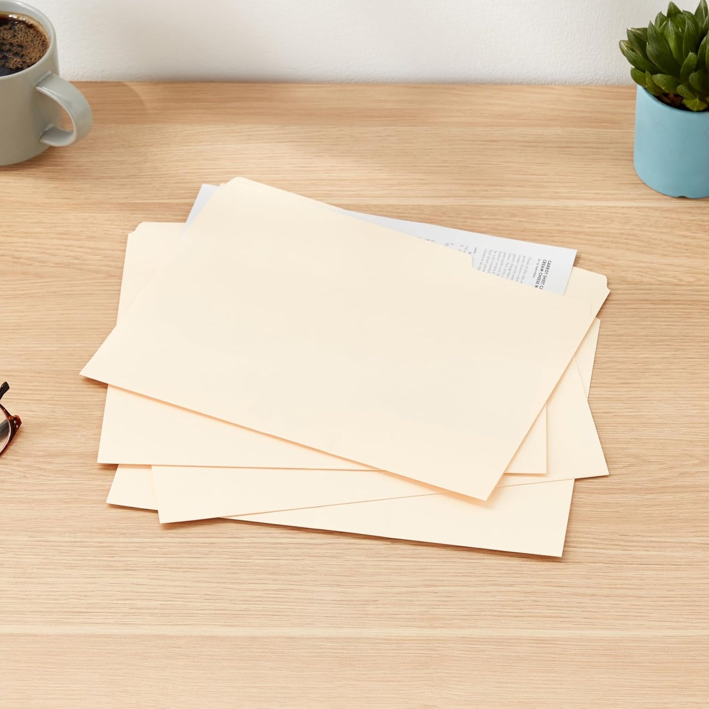 Amazon Basics File Folders with Tabs for Filing, 1/3-Cut Tab