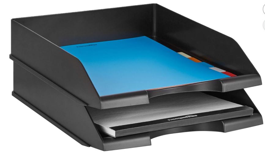 Stackable Office Letter Size Plastic Organizer Desk Tray, 13.3" x 10" x 2.5"