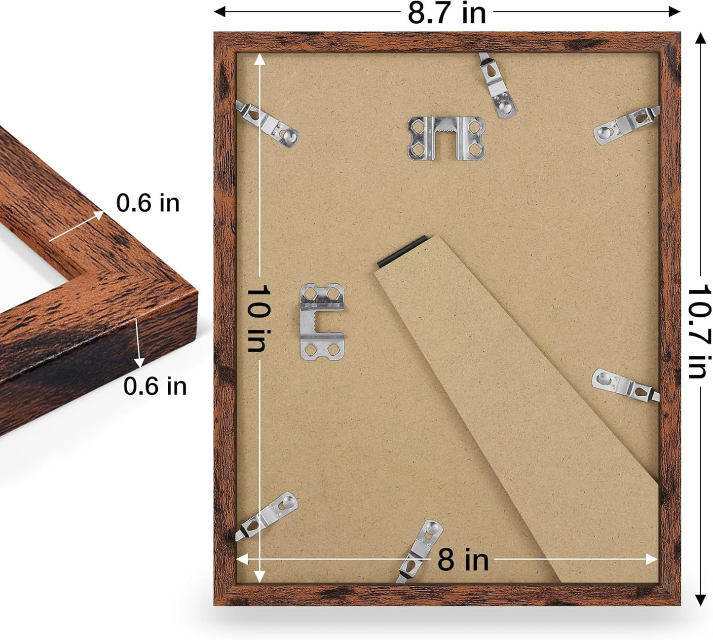 8x10 Picture Frame - Distressed Brown