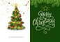Gold Holly Twinkle Christmas Card