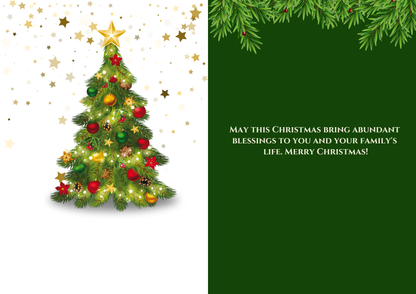 Gold Holly Twinkle Christmas Card