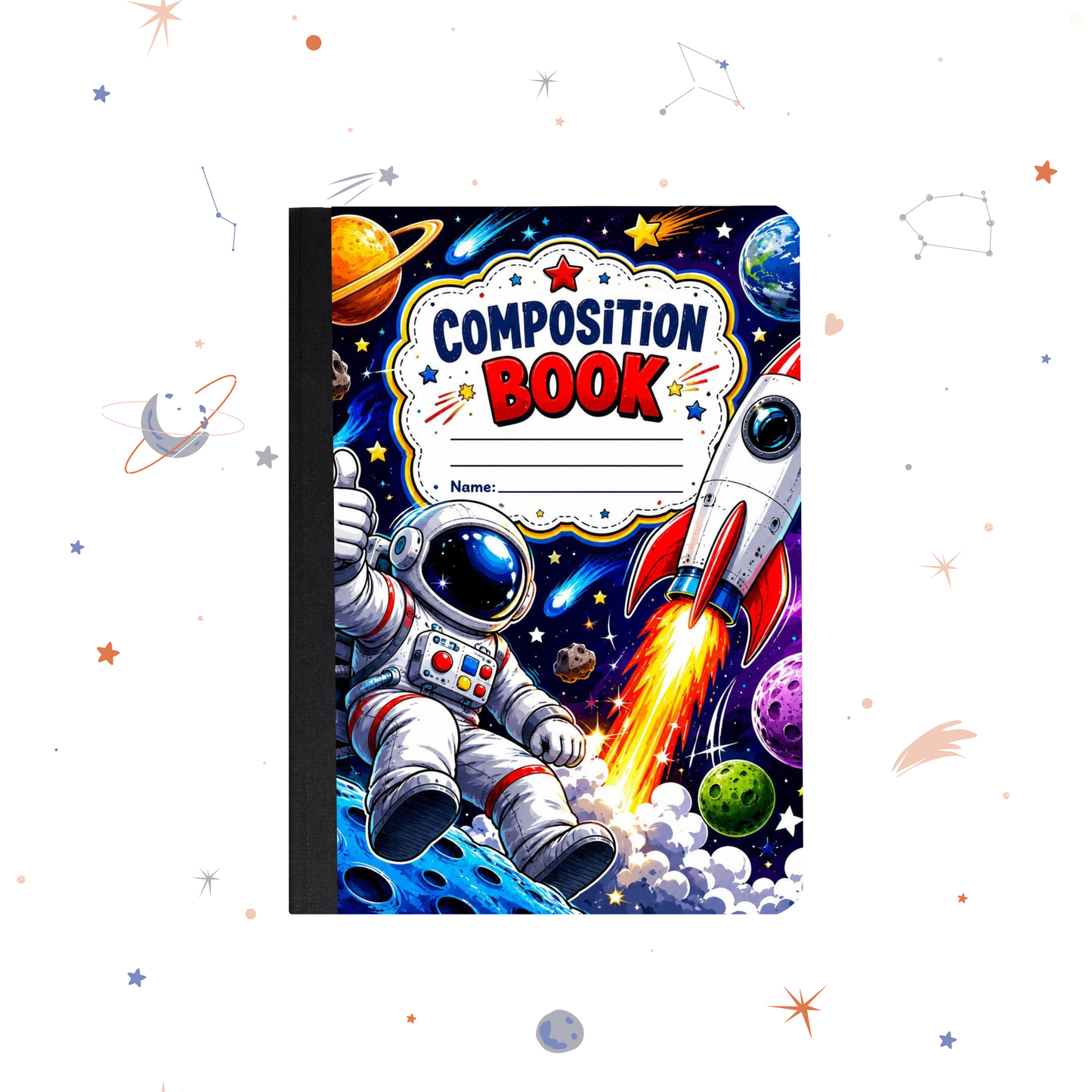 Outer Space Composition Book Cover