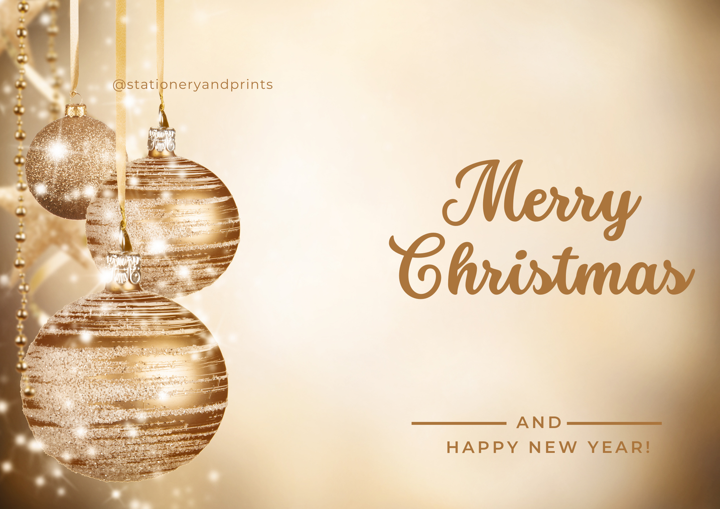 Golden Sleigh Bells Christmas Card