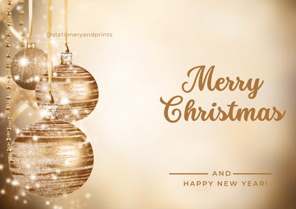 Golden Sleigh Bells Christmas Card