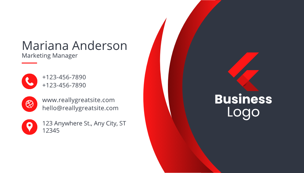 Red & Black Modern Business Card