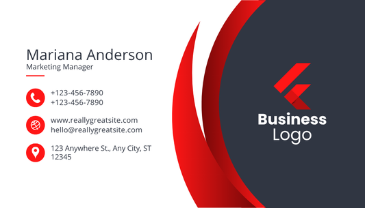 Red & Black Modern Business Card