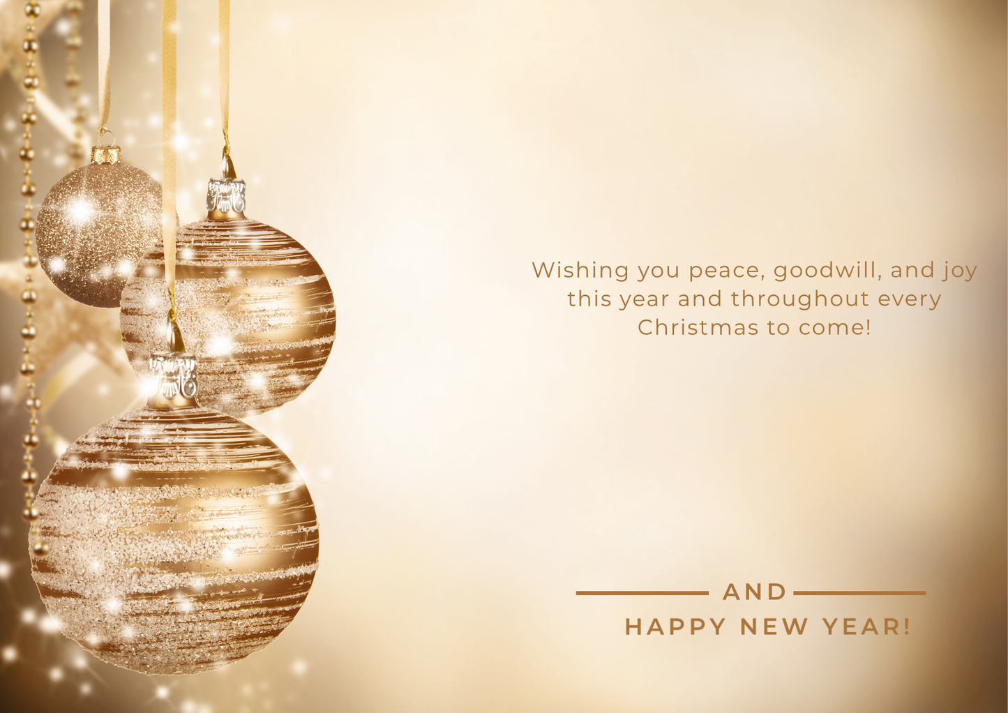 Golden Sleigh Bells Christmas Card