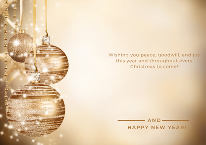 Golden Sleigh Bells Christmas Card