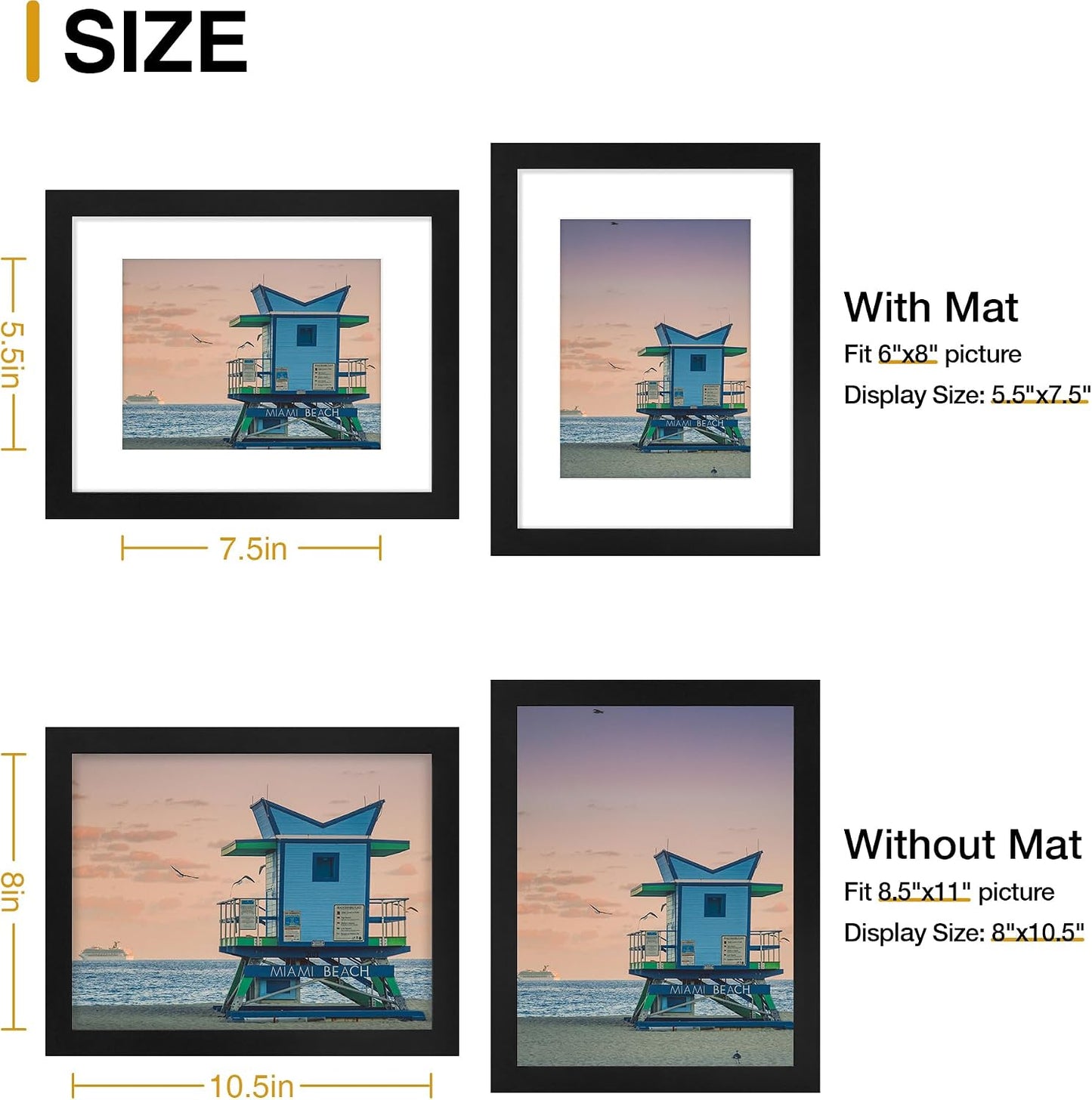 8.5x11 Picture Frame - Black