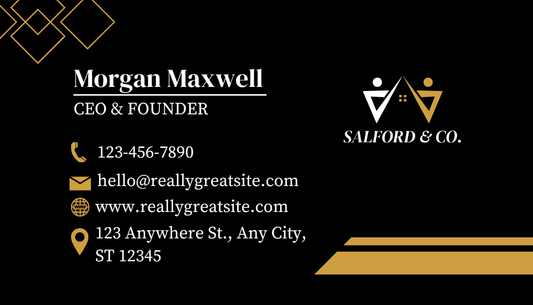 Black & Gold Diamonds Luxury  Business Card