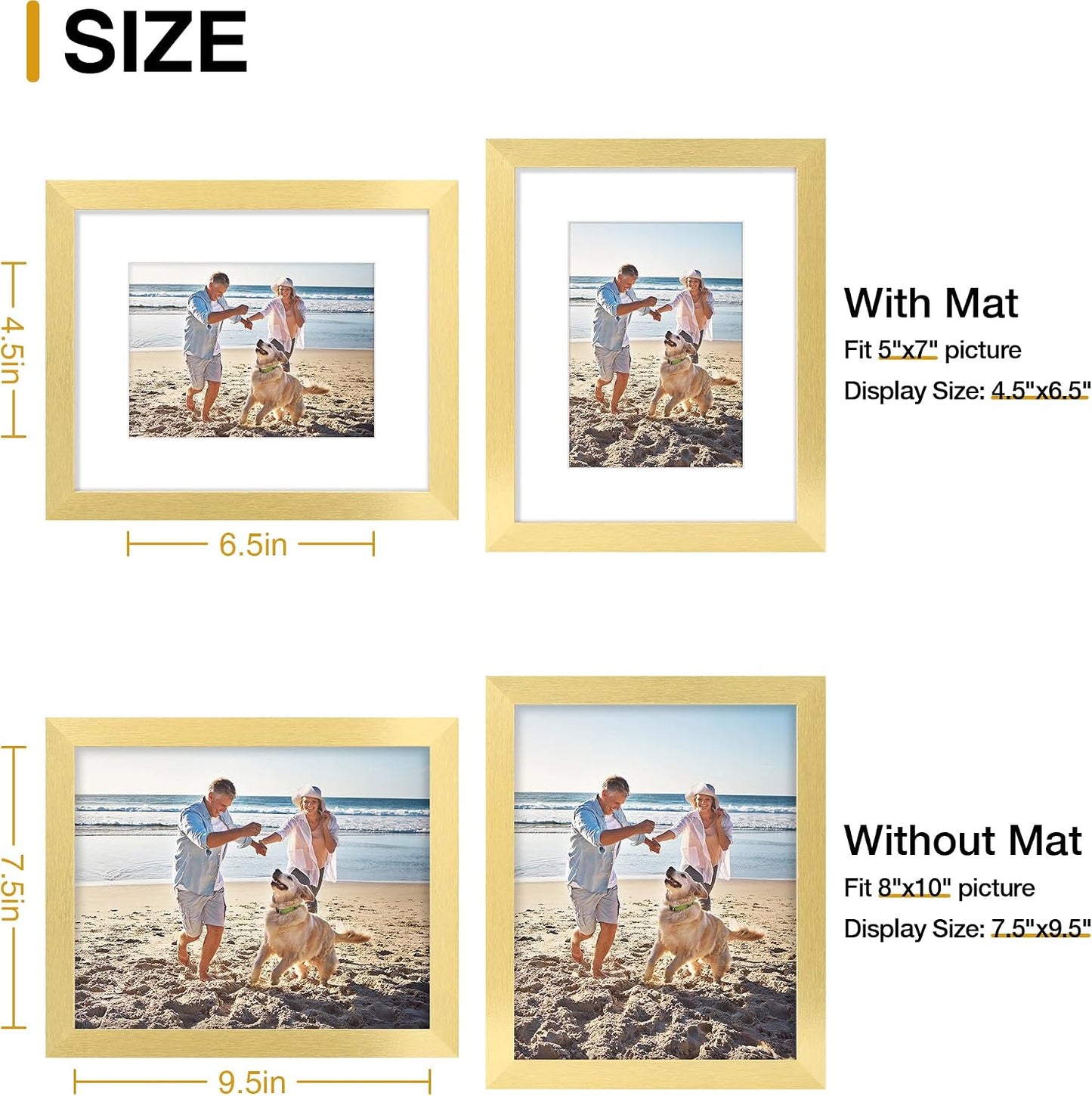 8x10 Picture Frame - Gold