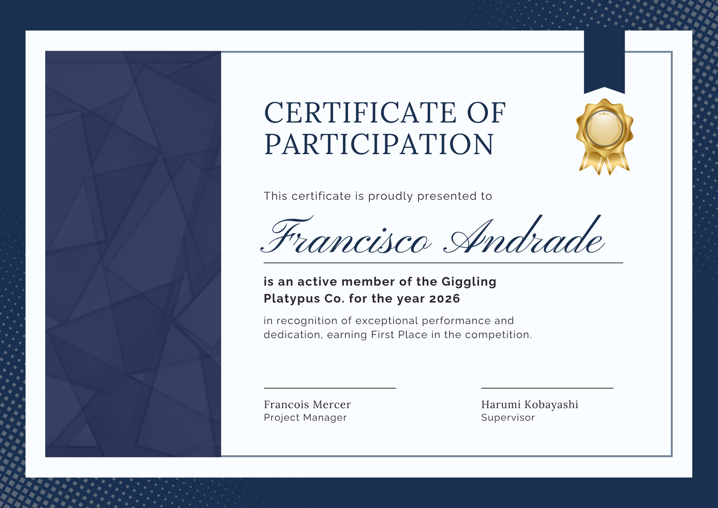 Certificate of Participation