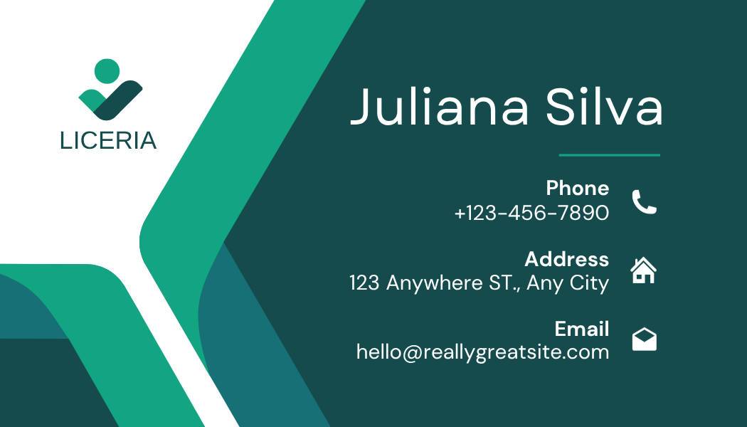 White & Green Modern Business Card
