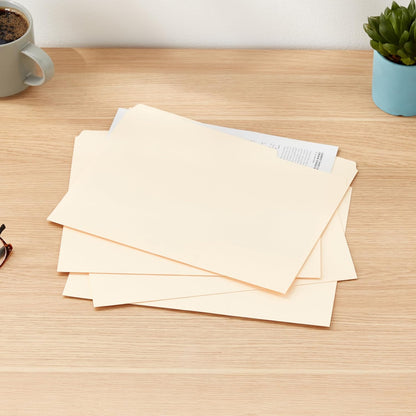 Amazon Basics File Folders with Tabs for Filing, 1/3-Cut Tab