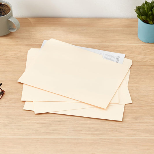 Amazon Basics File Folders with Tabs for Filing, 1/3-Cut Tab