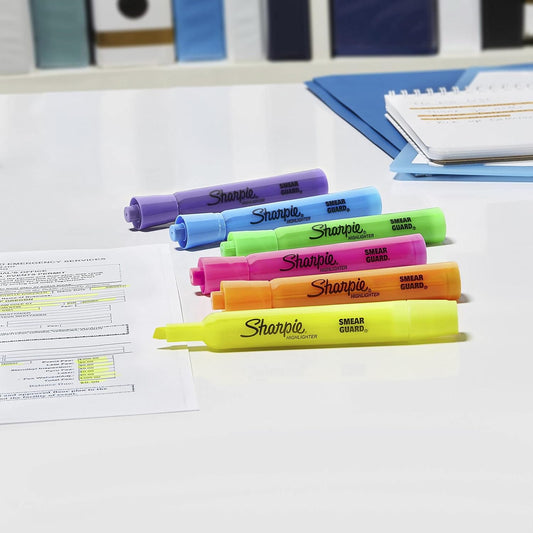 Sharpie Tank Highlighters, Fluorescent And Pastel, Chisel Tip, Teacher And Office Supplies, School Supplies | Assorted Colors