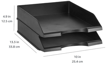 Stackable Office Letter Size Plastic Organizer Desk Tray, 13.3" x 10" x 2.5"