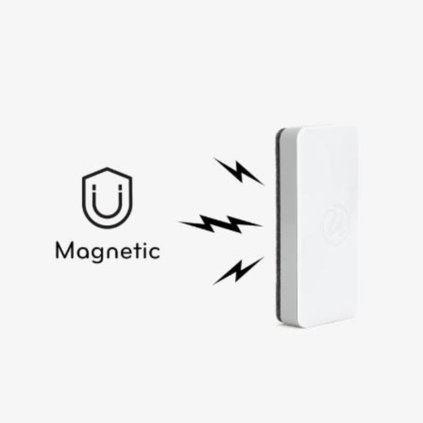 Magnetic Dry Erase Board Felt Eraser, 2"x5"x1", White, Lightweight Modern Design