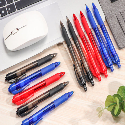 Click Pen with Soft Grip, Retractable Ballpoint Pen for Office School