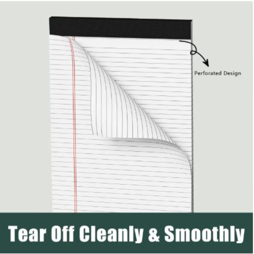 Legal Pad 8.5 x 11 Basic Note Pad, Wide Ruled Writing Pad